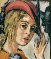 Painting of a girl in a red hat