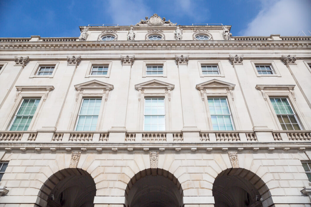 Somerset House building viewed from below