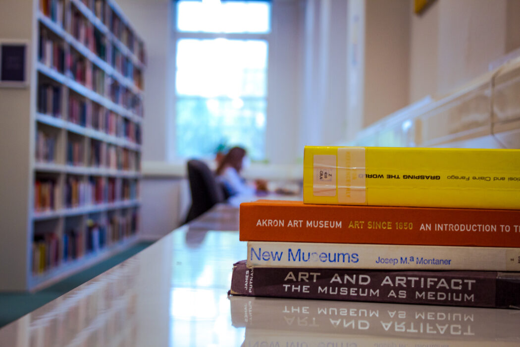Student studying in the library