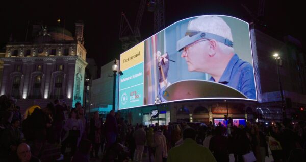 A large digital screen in Piccadilly Circus