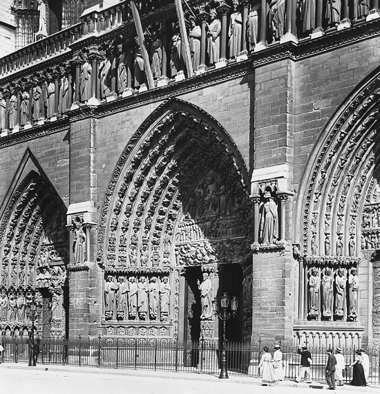 Notre dame detail black and white photo