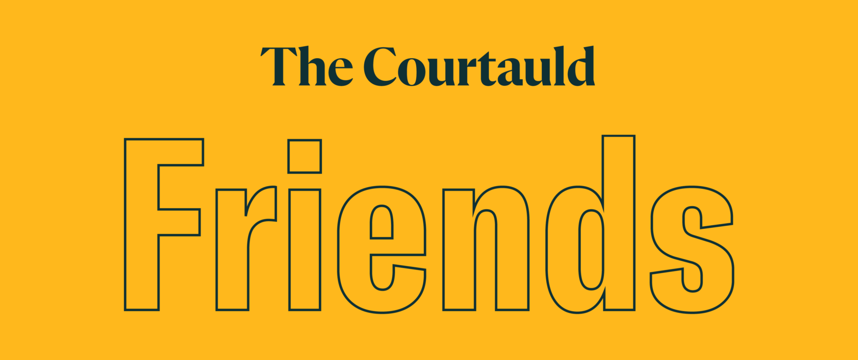 The dark green Courtauld Friends logo on a yellow background
